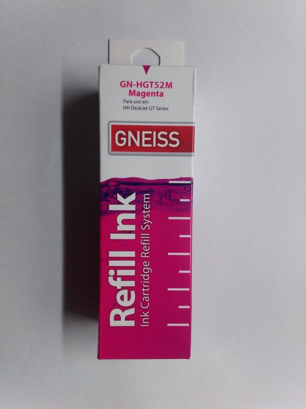 Tinta alternativa Gneiss para impresoras HP color GT52 de 90 ml.